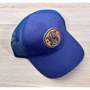Smith & Wesson Gun Logo S&W Blue SnapBack Trucker Hat Cap Like New Classic
